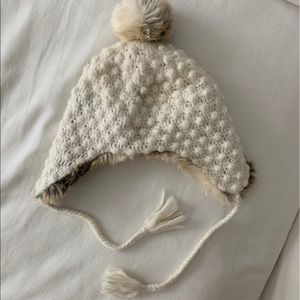 Cream Aerie Winter Hat with Pouf!